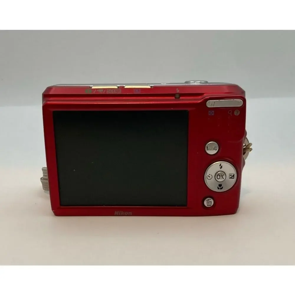 Nikon Coolpix L18 8MP Digital Camera Red For Parts Repair Untested READ
